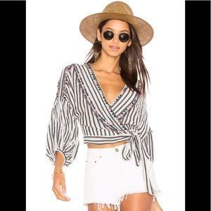 Free People Barcelona Wrap Blouse Sz S/P (S17)